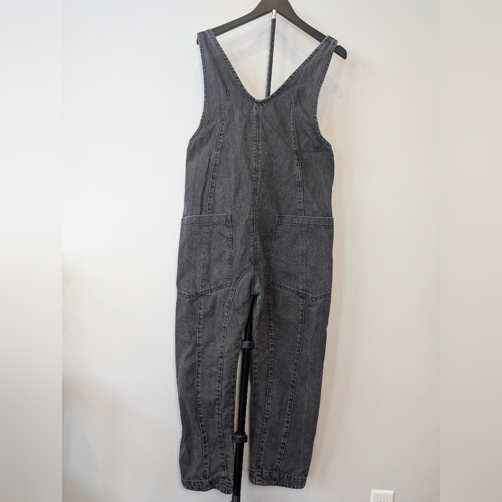 We The Free Washed Black Denim Overalls